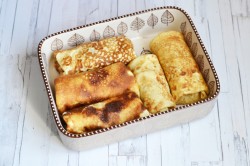 Яичные блинчики с курицей