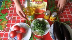 название картинки Закуска из баклажанов и помидоров с зеленью и майонезом