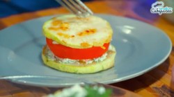 название картинки Закуска из кабачков с помидорами и творожной заправкой