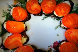 Закуска Павлиний хвост из баклажан быстро и просто