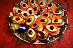 Закуска Павлиний хвост из баклажан быстро и просто