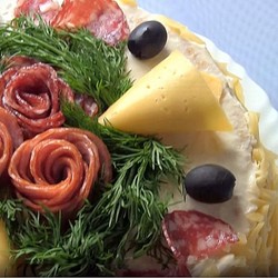 Закусочный торт Наполеон праздничный