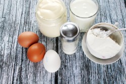 название картинки Заливное тесто на майонезе и кефире