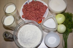 Заливной пирог с мясом на кефире