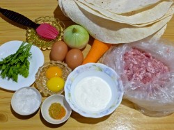 название картинки Запеканка из лаваша с фаршем мясным в духовке