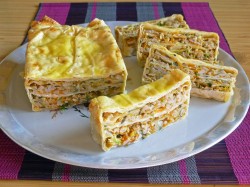 название картинки Запеканка из лаваша с фаршем мясным в духовке