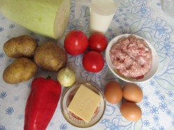 название картинки Запеканка овощная с фаршем, сыром