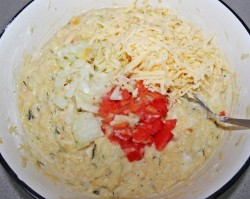 Запеканка помидорно кабачково сырная