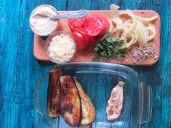 Баклажаны с овощами в духовке запеченные - шаг 4 Баклажаны с овощами в духовке запеченные - шаг 4