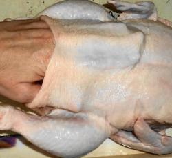 Как снять кожу с курицы для фарширования - шаг 3