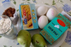 Шоколадный торт с грушами - шаг 1 Шоколадный торт с грушами - шаг 1