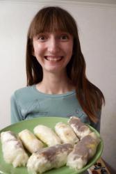 Бананы в рисовой бумаге с творогом - шаг 6