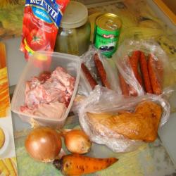 Суп классическая  сборная мясная солянка - шаг 1 Суп классическая  сборная мясная солянка - шаг 1