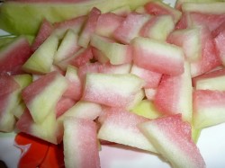 Цукаты из арбузных корок - шаг 3 Цукаты из арбузных корок - шаг 3