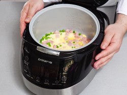 Яичное суфле с ветчиной в мультиварке - шаг 4 Яичное суфле с ветчиной в мультиварке - шаг 4