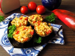 Закусочные кексы с творогом и овощами на Новый год - шаг 10