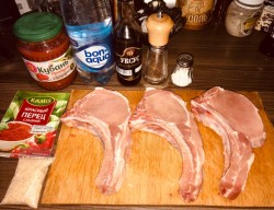 Антрекот по-румынски из свинины с овощами - шаг 1 Антрекот по-румынски из свинины с овощами - шаг 1