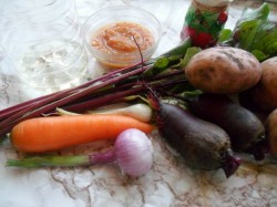 Борщ со свекольной ботвой - шаг 1 Борщ со свекольной ботвой - шаг 1