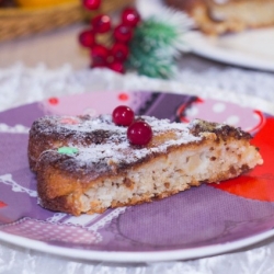 Диетическая шарлотка ПП с яблоками и творогом без сахара