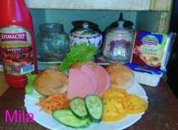 Бутерброды на природу гамбургер быстрого приготовления - шаг 1