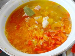 Гороховый суп с копченой курицей - шаг 8 Гороховый суп с копченой курицей - шаг 8