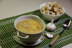 Гороховый суп с копчёными рёбрышками и курицей - шаг 12 Гороховый суп с копчёными рёбрышками и курицей - шаг 12