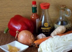 Горячий салат без яиц - шаг 1 Горячий салат без яиц - шаг 1