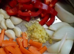 Горячий салат без яиц - шаг 2 Горячий салат без яиц - шаг 2