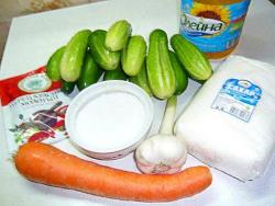 Морковные огурцы с уксусом чесноком сахаром по корейски - шаг 1 Морковные огурцы с уксусом чесноком сахаром по корейски - шаг 1