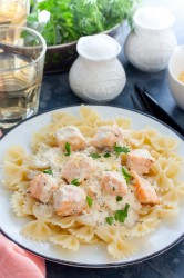 Паста с семгой в сливочном соусе - шаг 7