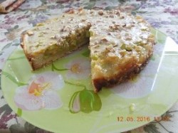 Ванильный пирог с ревенем в духовке - шаг 12