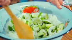 Салат из помидоров и огурцов на зиму - шаг 6 Салат из помидоров и огурцов на зиму - шаг 6