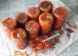 Салат из баклажанов перца помидоров на зиму - шаг 6