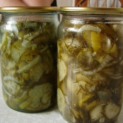 Салат нежный из огурцов с луком и укропом на зиму