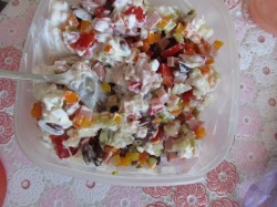 Салат с фасолью и ветчиной немецкий - шаг 7