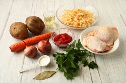 Щи из квашеной капусты с курицей - шаг 1 Щи из квашеной капусты с курицей - шаг 1