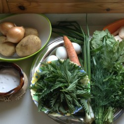 Щи зелёные с крапивой на курином бульоне - шаг 1