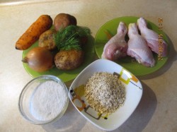 Суп с овсяными хлопьями и курицей - шаг 1 Суп с овсяными хлопьями и курицей - шаг 1