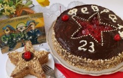 Двойной бисквитный торт 23 февраля - шаг 14