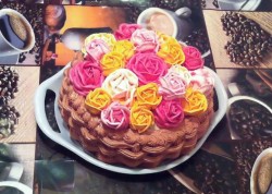 Торт Корзина с цветами - шаг 43