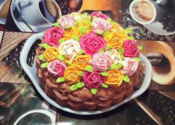 Торт Корзина с цветами - шаг 45