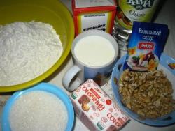 Вегетарианский торт Наполеон без яиц с грецкими орехами - шаг 1