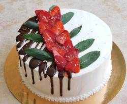 Торт с консервированными персиками - шаг 8 Торт с консервированными персиками - шаг 8