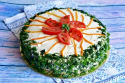 Закусочный торт из вафельных коржей с консервами - шаг 10 Закусочный торт из вафельных коржей с консервами - шаг 10