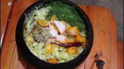 Томленый борщ в казане с кабачками и яблоками - шаг 19 Томленый борщ в казане с кабачками и яблоками - шаг 19