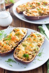 Баклажаны фаршированные запеченные в духовке с фаршем - шаг 9