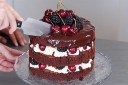 Голый торт с фруктами шоколадный бисквит с маскарпоне - шаг 33 Голый торт с фруктами шоколадный бисквит с маскарпоне - шаг 33