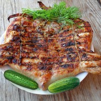 Курица барбекю на мангале  с пивом