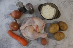 Куриный суп с домашней яичной лапшой - шаг 1 Куриный суп с домашней яичной лапшой - шаг 1