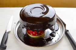 Муссовый торт с зеркальной глазурью и вафельными коржами - шаг 28 Муссовый торт с зеркальной глазурью и вафельными коржами - шаг 28